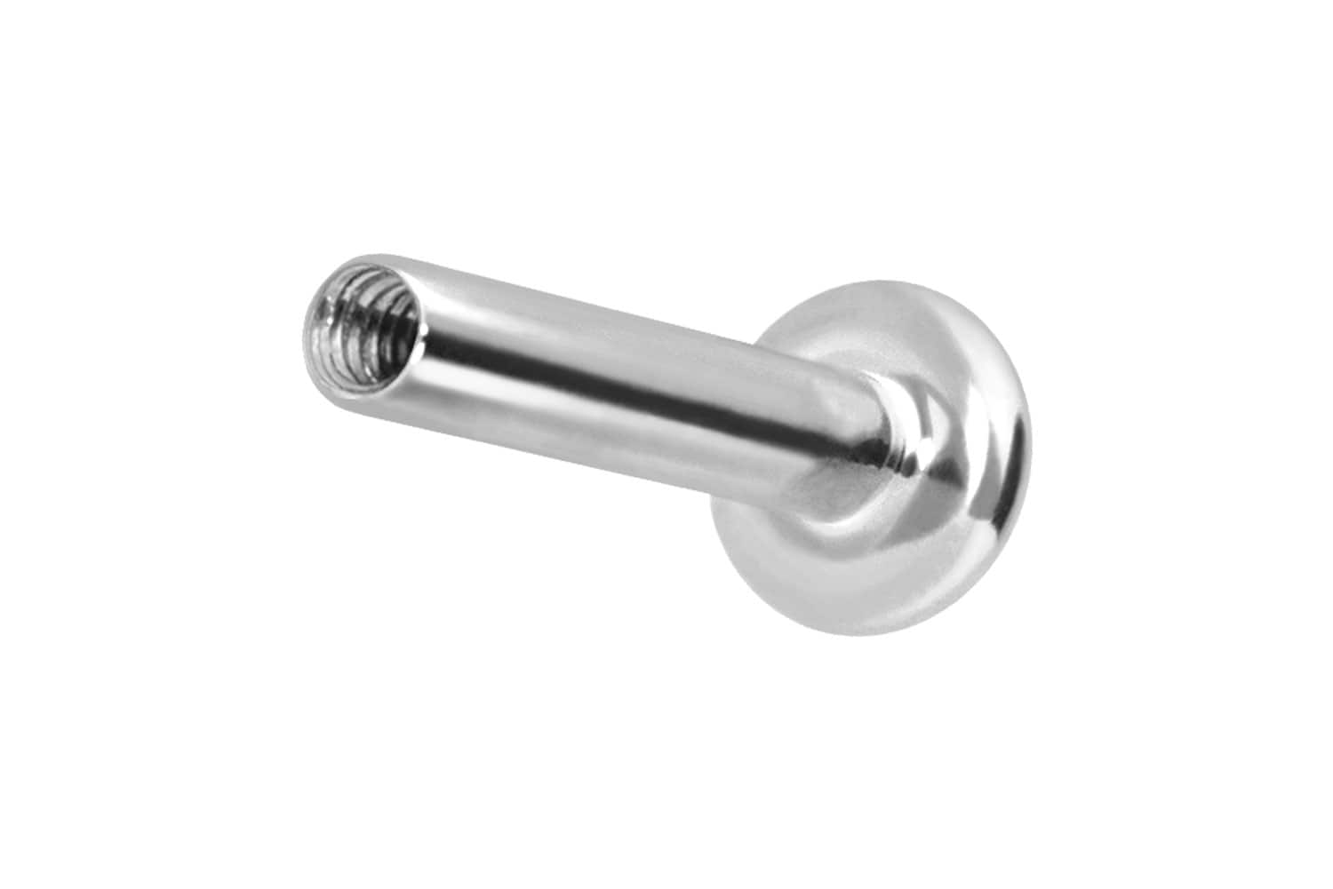 14/18 Karat Gold Labret Piercing mit Innengewinde ohne Aufsatz